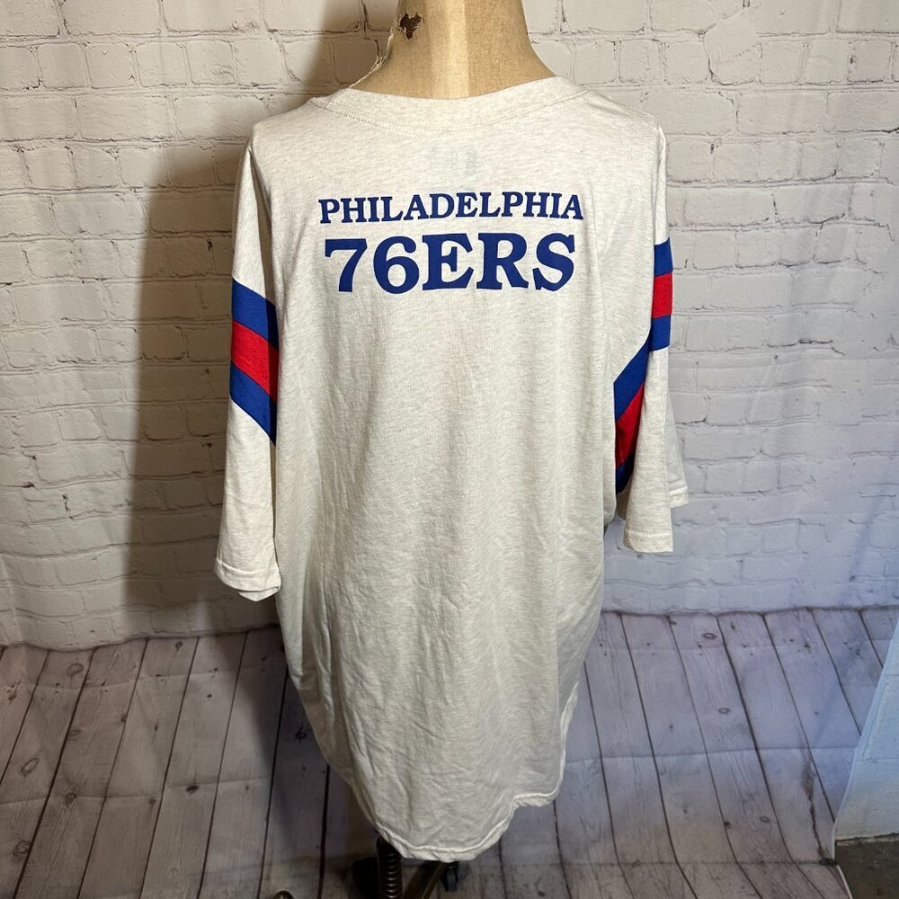 NWT Philadelphia 76ers Ultra Game NBA S/S Way Back T shirt size XL Cream - Picture 2 of 7